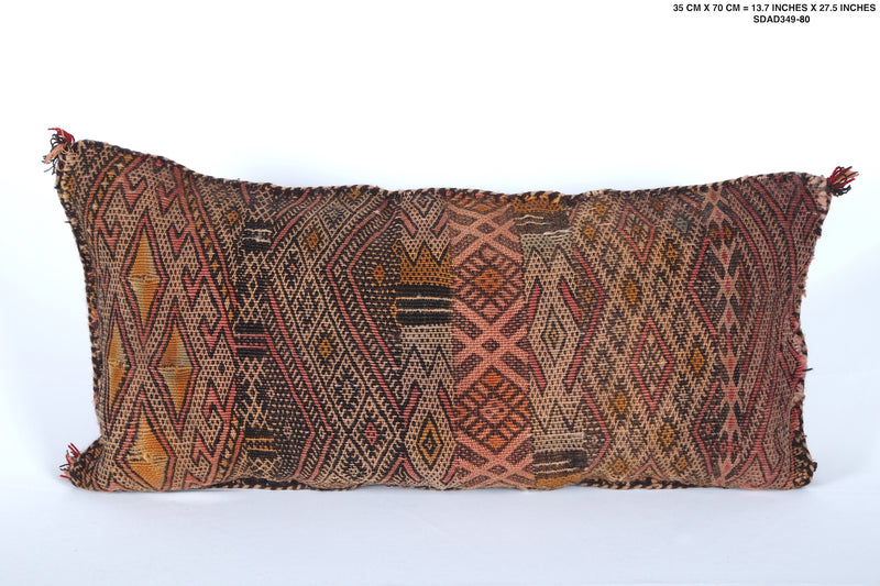 Long brown pillow 13.7 INCHES X 27.5 INCHES