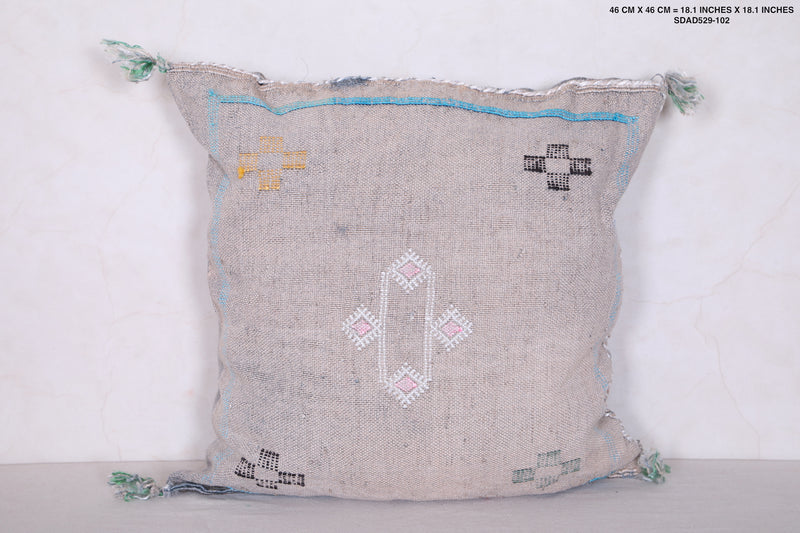 Handmade pillow gray 18.1 INCHES X 18.1 INCHES