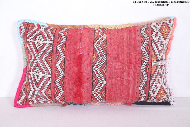 Moroccan handmade kilim pillow 13.3 INCHES X 23.2 INCHES