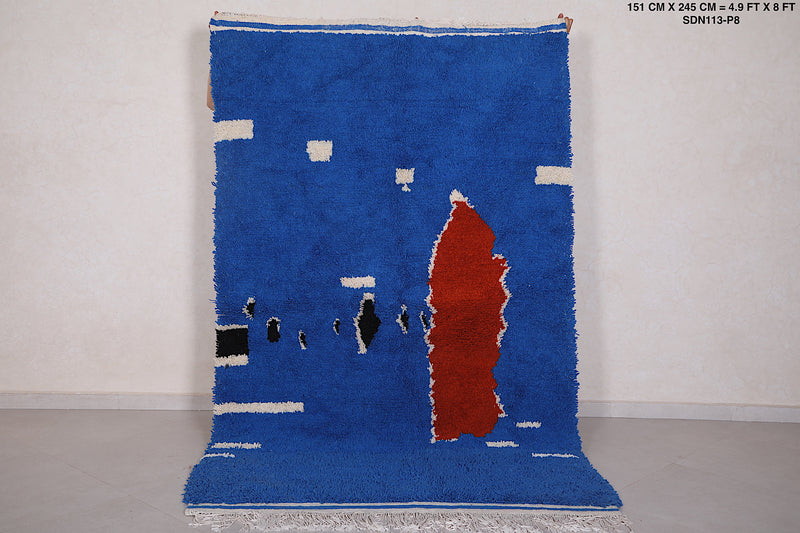 Blue Nuloom Moroccan Rug 4.9 FT X 8 FT