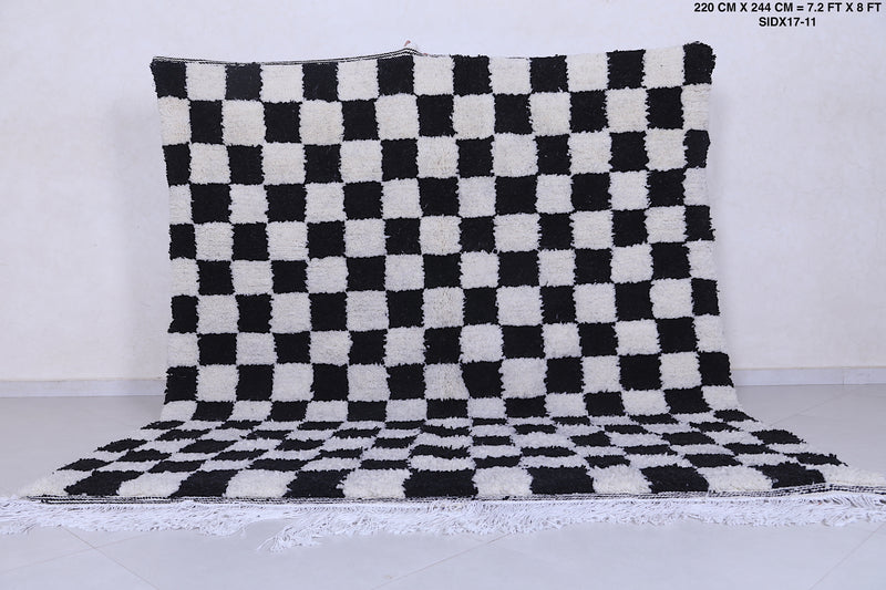 Handmade checkered rug 7.2 X 8 Feet