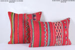 Two moroccan handwoven rug pillows