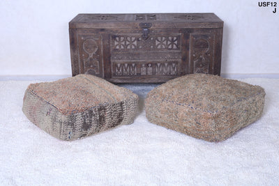 Two Moroccan handmade ottoman berber pouf - kilim pouf