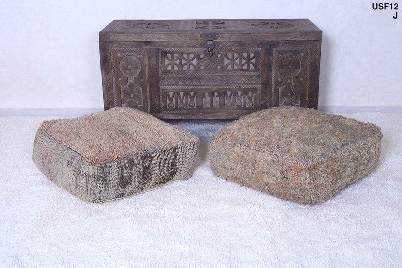 Two Moroccan handmade ottoman berber pouf