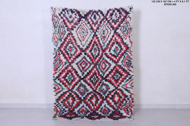 Moroccan Berber Rug – Vibrant Diamond Pattern 4 x 6.1 FT - Runner moroccan rugs