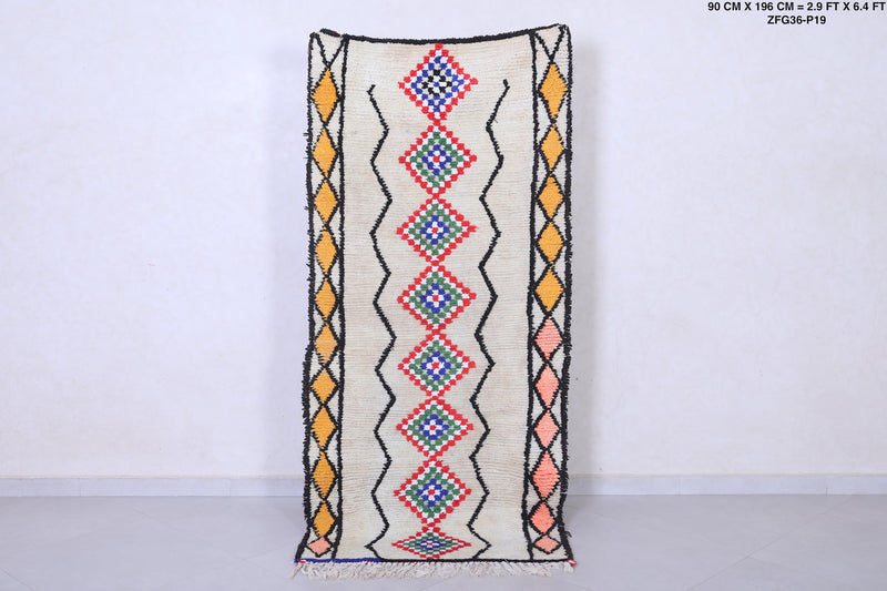 Moroccan Tribal Hallway Rug Runner 2.9 X 6.4 Feet