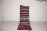 Vintage moroccan handwoven kilim runner rug 3.9 FT X 12 FT